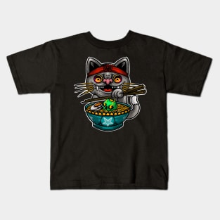 Cat ramen Kids T-Shirt